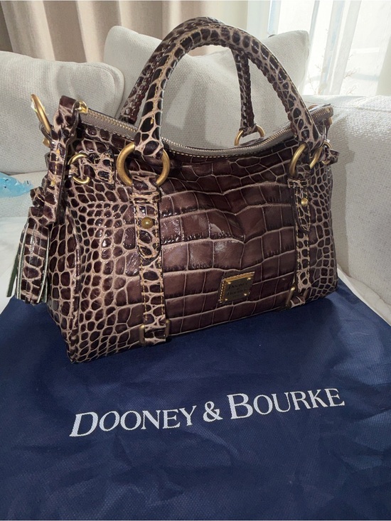 Dooney & Bourke Handbags - Dooney & Bourke Brown Croc-Embossed Leather Florentine Satchel